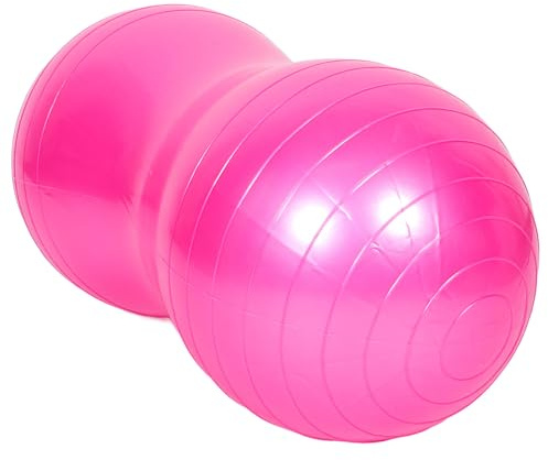 Kisangel Ballon de Yoga en PVC Anti-éclatement Renforcé de Cacahuète, Ballon de Grossesse Massage Lesté pour Pilates et Rééducation, avec Pompe à Air, Couleur Rose Fuchsia