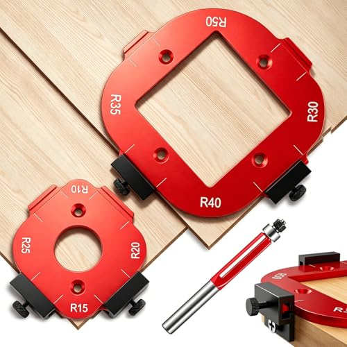 SIGANDG 4 in 1 Dima di Fresatura a Raggio D'angolo (2 pezzi) | con Raggio R10/15/20/25 e R30/35/40/50 per Lavorazione del Legno Fai da Te