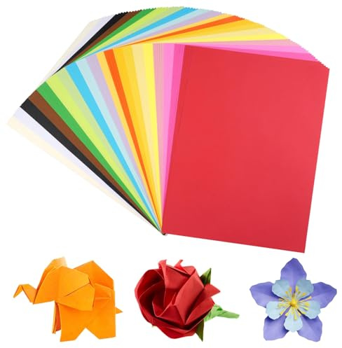 100 Sheets Coloured Paper A4, 20 Colours Double Sided Origami Paper,65gsm | 20x30 Craft Sheets for Kids, School Arts and Crafts, Card Making, DIY and Printing
