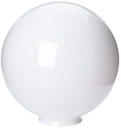 Sfera di Vetro Con Foro in Diverse Misure - Paralume Con Bordo di Presa in Opale Bianco Lucido - Ricambio (Ø 300mm)