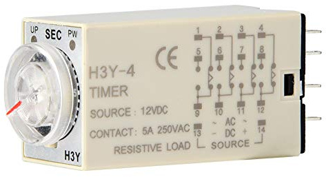 H3Y-4 Temporizador Relé Temporizador de retardo Temporizador de encendido Temporizador 12VDC 12 Relé(60S)