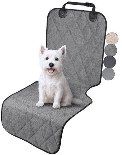VIVAGLORY Front Car Seat Cover for Dog Seatflex Dog Seat Protector, Car Cover for Pet, Front Single Bucket Captain Chair Protector, Large, Heather Black, 1Pack