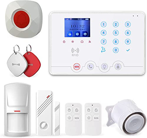 Wolf-Guard W4Q-ML Wireless Burglar Alarms, Basic Smart Home Security Systems Works with Alexa, Supports Mobile App Alerts