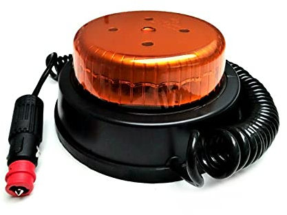 MelTruck® LED Rundumleuchte Warnleuchte Rotation 12V 24V Magnet für PKW LKW Traktor E9(R-Rotation; Magnetfuß)
