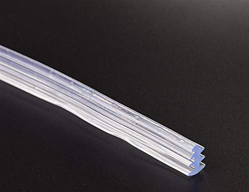Zkenshan-Junta de Puerta de Cristal Puertas de Aluminio de la Vendimia y Tira de Vidrio de Ventanas,Tiras de Goma del Panel acústico del Sello Fijo, Glass Door Seal Strip Stop Shower Leaks