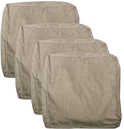 youngseahome Patio Seat Cushion Covers,Washable Slip Covers Replacement,Waterproof Outdoor Furniture Chair Cushion Pillow Seat Cover for Couch,Garden,Sofa,Flax,22×20×4(4 Covers Only)