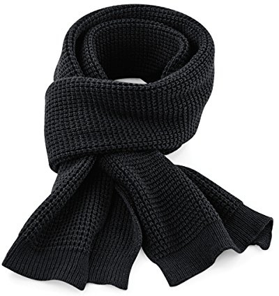 COOZO Damas Bufanda Clásica De Punto Tipo Gofre - Negro - Talla Única