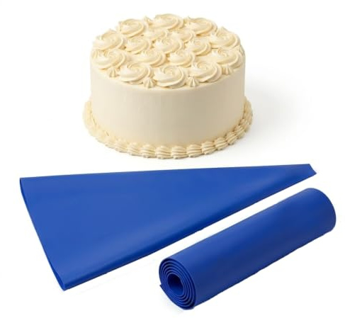 Venuscello® 50 x Blue Icing Piping Savoy Bag 21 Inch Plastic Reusable Non Sticky Cupcake Pastry Cookies Cake Dessert Decorating Easy Grip Strong Baking Kitchen
