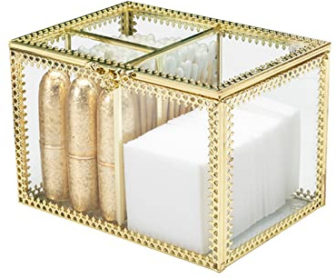 HARLIANGXY Dispenser per dischetti di cotone, contenitore per batuffolo di cotone, contenitore per dischetti di cotone, organizer per cosmetici, supporto per tamponi di cotone