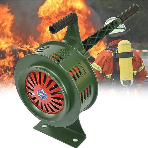 Handkurbelsirene, tragbare Hand-Luftangriffssirene, 120 dB Sicherheitssirenenalarm mit Sockel/Tischmontage, Selbstschutz-Sicherheitsalarmsirene, Kurbel aus Aluminiumlegierung für Fabriken, Schulen