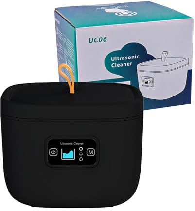 CEIEVER - Limpiador ultrasónico ultrasónico para dentaduras postizas, dispositivo de limpieza ultrasónica digital, 255 ml, 45 KHz, dispositivo de limpieza para joyas, gafas, relojes, protección