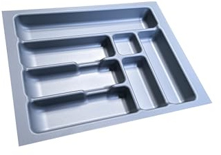 M.Pascual - Bandeja Cubertero para Cajón de Cocina, Gris, Organizador de Cubiertos (36 x 47 cm)