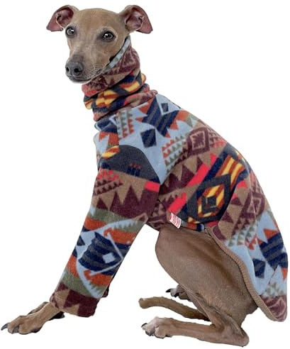 D Doggy Star Italienischer Windhund-Kleidung, Polarfleece-Pullover, T-Shirts für Hunde, Größe M, Polargeometrie