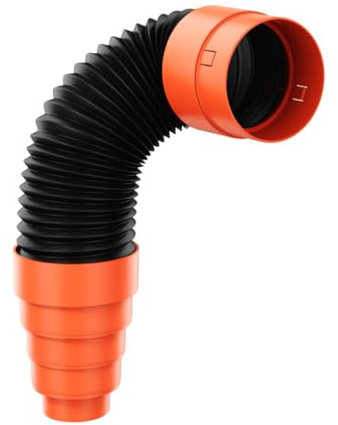 Flexibles Anschlussrohr DN125 mit Reduzierstück Ø75-125mm Flexschlauch Dunstrohranschluss für Entlüfter Dachlüfter Entlüfterstein (DN125mm x L: 600mm)