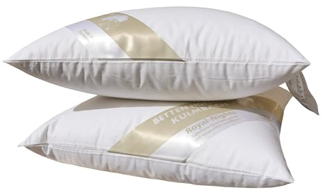 Betten Hofmann 2 Stück Kopfkissen 35x35 cm, Nackenkissen Federkissen, 30% Daunenanteil, 300 g Füllung, prall, dick, Naturprodukt