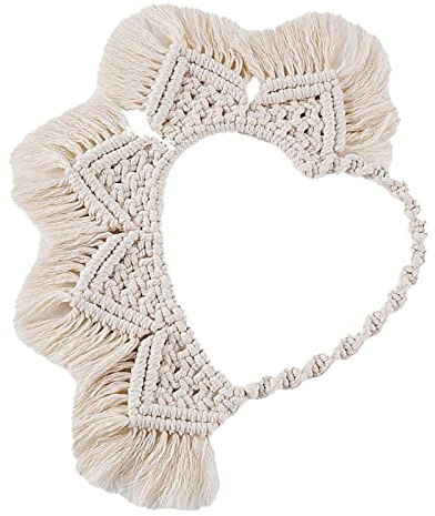 FLCPJGV Boho Herz Makramee Wandteppich Gewebt Traumfänger Fransen Wandteppiche Wandbehang