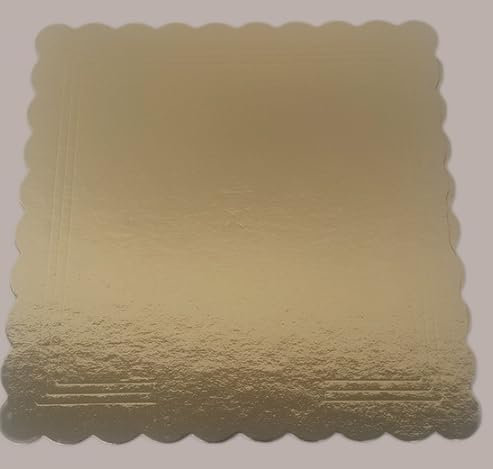 Dream' s Party Vassoio QUADRATO ALA oro/nero in cartone - Piatto Sottotorta con smerlo rigido - portatorta - ideale per il trasporto di torte e dolci (39x39 cm)