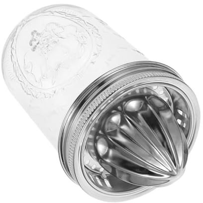 BESTonZON Jar Citrus Squeezer Stainless Steel Manual Juicer for Orange and Fruit Juice Easy to Clean Handheld Kitchen Tool for Home and Bar Use