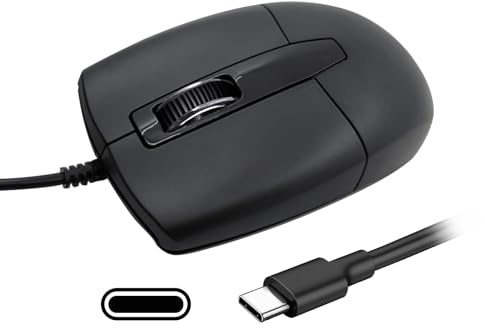LOONASA Souris filaire USB C, souris optique de type C, portable, silencieuse, confortable, pour ordinateur portable, Mac, MacBook, Android, PC