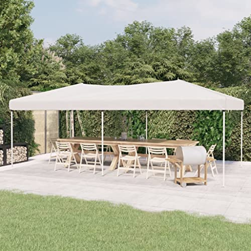 Gecheer Tienda para fiestas plegable blanca 3 x 6 m, cenador de exterior, toldo, pérgola con tela, pabellón de jardín, carpa para fiestas, cenador para barbacoa, A93538