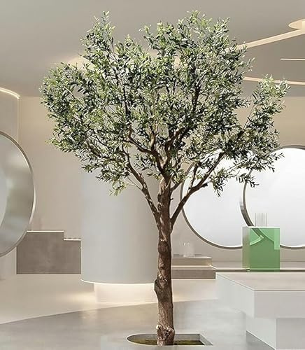 LULUMAIC Imitation Tree Large Artificial Trees Artificial Indoor Outdoor Decor, Imitation Silk Plant with Natural Wood Trunk and Lifelike Fruits forged for Home Office Room, Tree Artificial(6ft)
