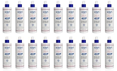 ICAN London Isopropyl Rubbing Alcohol, 70% Lab Grade, 500ml Spray Bottle, Pack of 18