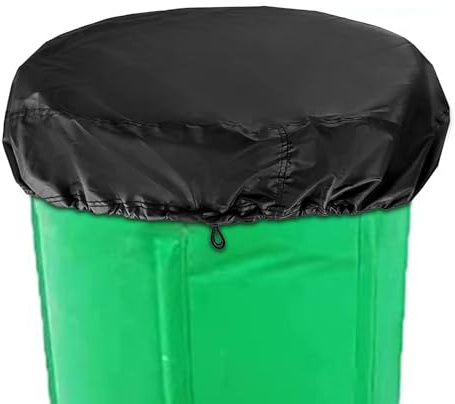 Housse de protection pour tonneau de pluie - 55 gallons - Couvercle poubelle étanche - Couvercle de réservoir d'eau de 55 gallons - Housse de protection pour seau d'eau, déchets