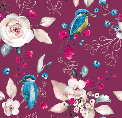 Softshell für Jacken und Matschhosen | Designs für Kinder | ab 50x145cm | Meterware (Vögel, bordeaux)