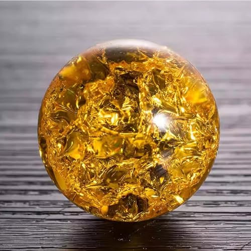 Kristallkugel, EIS Kristallkugel Briefbeschwerer, Glaskugel Ornament für Weihnachten, Room Decoration, Büro-Dekoration(Yellow,4cm/1.5in)