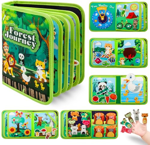 KETIEE Busy Board Busy Book for Toddlers, Baby Montessori Toys Sensory Toys Educational Airplane Car Activities Board Fine Motor Skills Learning Travel Toys Gifts for 1 2 3 4 Year Old Boys Girls