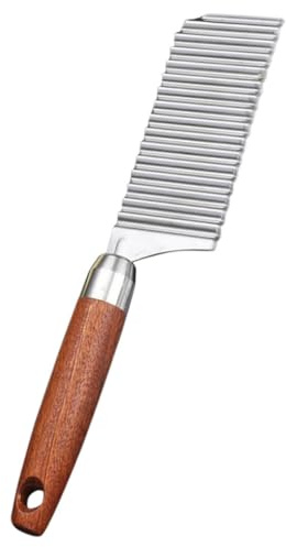 ROMISBABA Cortador Ondulado de Patatas Acero Inoxidable Verduras y Frutas Cuchillo Arrugado Profesional con Mango Ergonómico para Cortar Patatas Fritas y Ensaladas