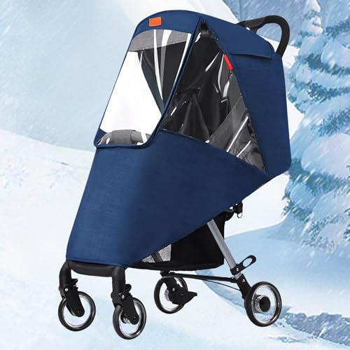 haozaikeji Universal Stroller Rain Cover Winter Stroller Cold Weather Shield Windproof Waterproof Baby Pram Buggy Travel Cover Dust Snow Protection Pushchair Accessory for Outdoors