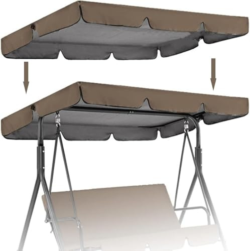 WIQUYBML Replacement Canopy Swing Seat Chair,Waterproof/UV Resistant Cover,2 & 3 Seater Sizes Hammock Top for Patio Garden Outdoor