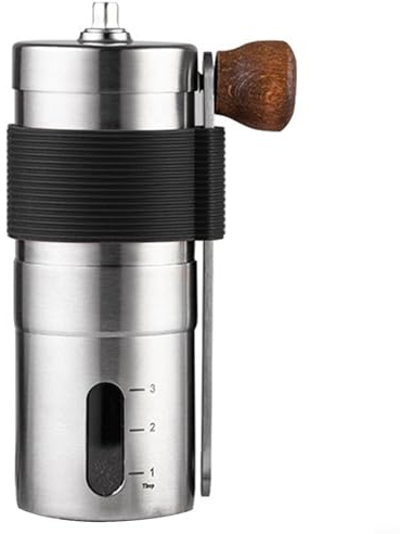 Molinillo de café de acero inoxidable con manivela y grosor ajustable, compacto y portátil para café espresso, goteo, infusión fría y percolador