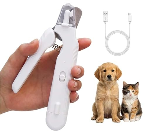AAFGVC Dr.Pfoten LichtSchere Pro——Hunde Krallenpflege Werkzeug Mit LED Beleuchtung Fuer Komfortable Anwendung Im Alltag (Weiß)