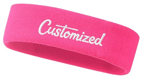 Personalisierte Sport Stirnband Herren Damen, Individuell Schweißband Stirn mit Name Logo, für Training,Yoga,Mode,Laufen,Basketball