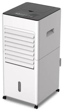 Climatizador Evaporativo Cooler & Heater Portátil 5 en 1 Frío Calor – Enfriador de Aire, Calefactor 2000W, Humidificador y Purificador, Depósito 6L y Mando