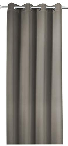 NOVUM fix Verdunkelungsvorhang mit Ösen, Grau, 200 cm lang, Stoffbreite ca. 145 cm, Blickdicht, Thermoeffekte für Kälteschutz und Wärmeschutz, energiesparende Gardine