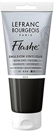 Lefranc Bourgeois Acrylic Vinyl Emulsion, Black, 80ml Tube-Vinylfarbe