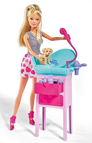 Simba 105733266 Steffi Love Cute Pet Salon Puppe, Mehrfarbig, One size