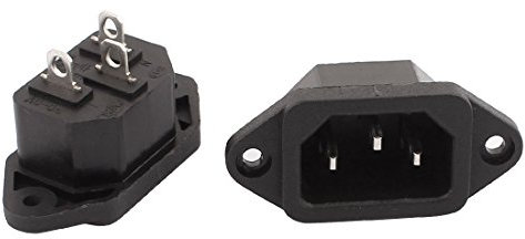 Aexit 2Pcs AC250V 10A-Stecker 3 Anschlüsse Schalttafeleinbau IEC320 C14-Netzteilanschluss (d820a2df3f505a09102319e15185596a)