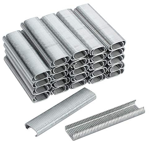Proster 2500pcs Clous C-Type Clip En Acier Galvanisé Kit 2500 Agrafes Porc Anneau Fermoir Diamètre 8-10 MM pour C7 Étrier Nail Gun Nailer Clouage Ligature etc
