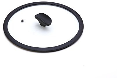 Moneta Temperato Coperchio Piatto con Bordo in Silicone 30 cm, Vetro