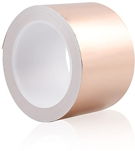 CPROSP Ruban en Feuille Anti Limacede Cuivre 98ft x 1,97inch (30M x 5CM) | Pour Guitare et EMI Shielding; Faire des Barrières Contre les Limaces; Epaisseur 0.05 mm