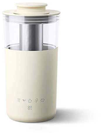 HMTE Automatic Foam Maker Small and Portable DIY Milk Tea Machine Coffee Machine Household Flower Tea Milk Froth Machine (Color : Green, Size : 9.3X8.2X18.8Cm) (Beige 9.3x8.2x18.8cm)