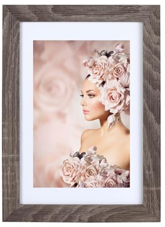 IDEAL TREND Bilderrahmen Holz Rahmen Plexi Acryl Collage Wanddeko Poster quadratisch S215: Farbe: Eiche Hell | Format: 40x60