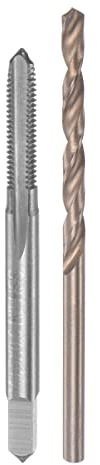 sourcing map Tap & Bit Sets, M3.5 x 0.6 H2 Straight Flute Machine Thread Milling Tap, 2.9mm M35 Cobalt High Speed Steel (HSS-CO) Twist Drill Bit