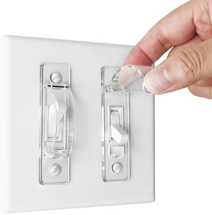 Wall Switch Guard, ILIVABLE Child Proof Light Switch Plate Covers Protects Your Lights from being Accidentally Turned On or Off by Children and Adults (Clear, 8 Pack)