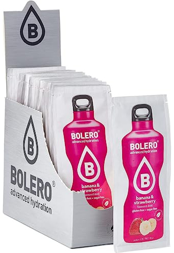 BOLERO Drinks 72 bustine da 9 grammi gusto Banana Strawberry - Preparato istantaneo per Bevande con Stevia e Vitamina C e Senza Zucchero