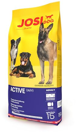 JosiDog Active | 15kg | Adult | Hundefutter trocken mit Reis & Geflügel